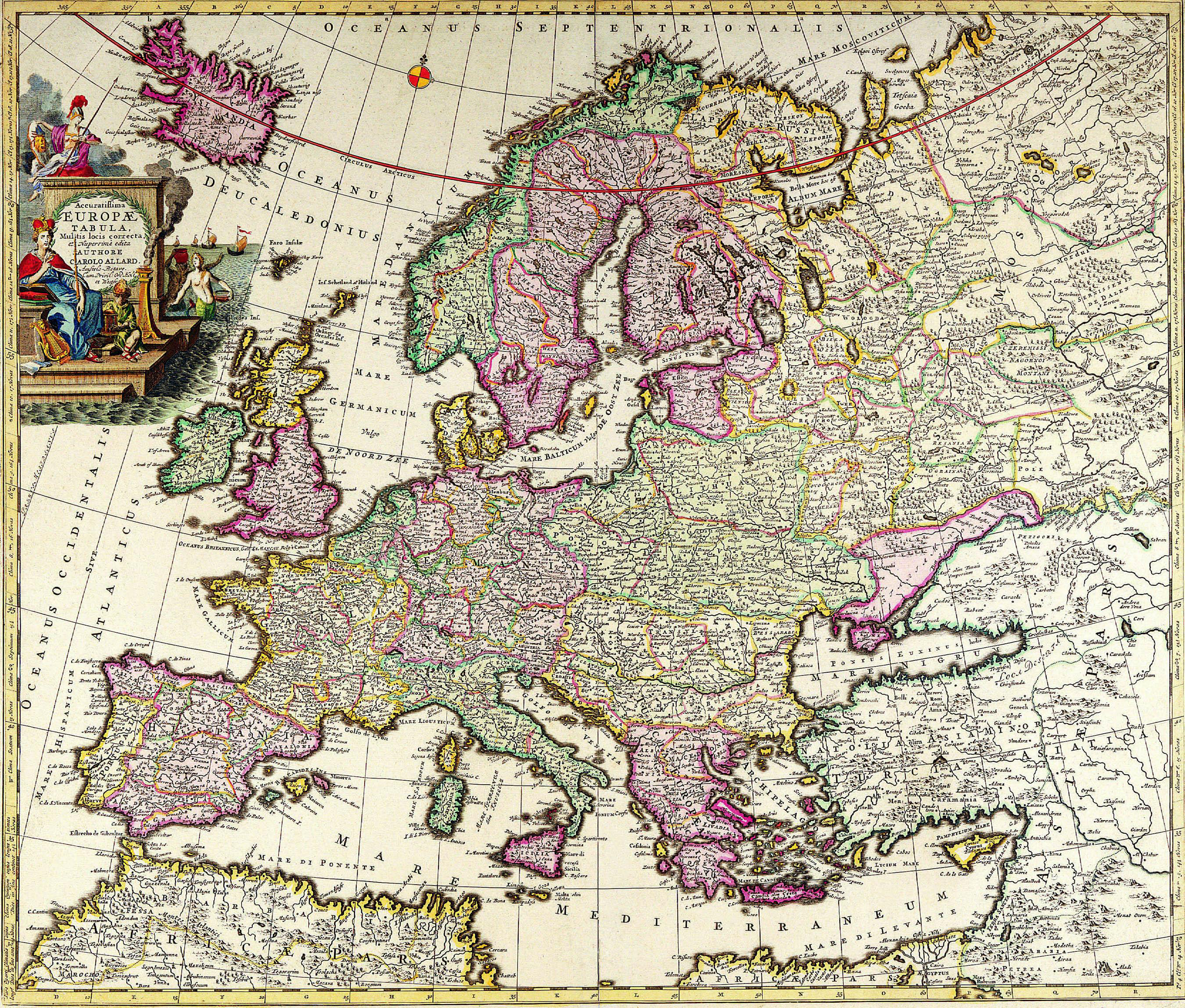 The meme is a map of Europe from the 18th century, specifically the "Carte de l'Europe" by Guillaume Dufour, published in 1789. The text "Europe" is written at the top of the map, and the image appears to be a humorous or ironic representation of the continent's history and cultural identity.